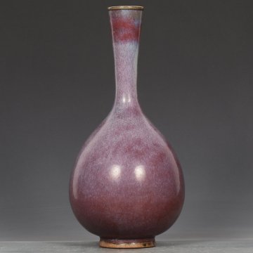 【安】宋時代 鈞窯長頸胆瓶 共箱 唐瓷 染付 古陶瓷 古美味 中国古美術 古董品 219