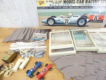 (S)◎ジャンク 当時もの ニチモ スロットカー モデルカー レーシングセット 1/24 フォーミュラ1 約6㎏弱 箱付き 通電のみ動確 ＠160(11)
