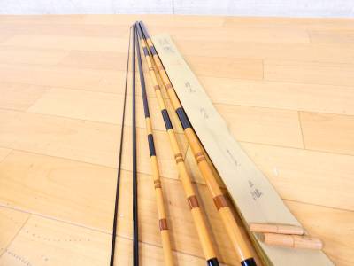 【USED!竹馬 ヘラブナ竿 珠玉 十三尺★和竿/段巻/5本継/仕舞寸法：約92.3ｃｍ＠120（12）】