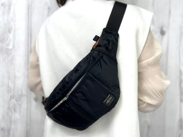 極美品 新品同様 PORTER ポーター TANKER タンカー ボディバッグ ウエストポーチ バッグ ナイロン 黒 メンズ 93205