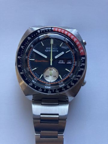 セイコー SEIKO 5 Sports スピードタイマー SPEED timer SPORTSmatic デラックス アンティーク 腕時計 自動巻 ペプシベゼル