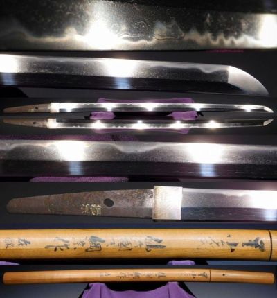 仙台正宗!! 独眼竜伊達政宗実孫 仙台藩主綱宗金象嵌銘 昭和26年大名登録脇差 鞘書き　検/ 江戸時代 大和守安定 仙台国包 支店出荷340