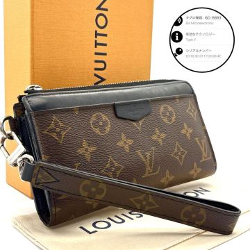 現行◆極美品◆LOUIS VUITTON ルイヴィトン ジッピードラゴンヌ モノグラム マカサー 長財布 セカンドバッグ メンズ