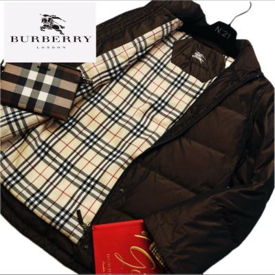 j41 ふんわりダウン90% ★約15万●BURBERRY LONDON 最高級ダウンジャケットコート バーバリー　レディース 9 目立ちノバチェック