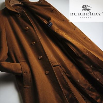 j27 綺麗●定価35万超●頂点極ツヤピュアカシミヤ100%●BURBERRY LONDON●超目立ち!チェスターコート バーバリーコート メンズ　大きい175
