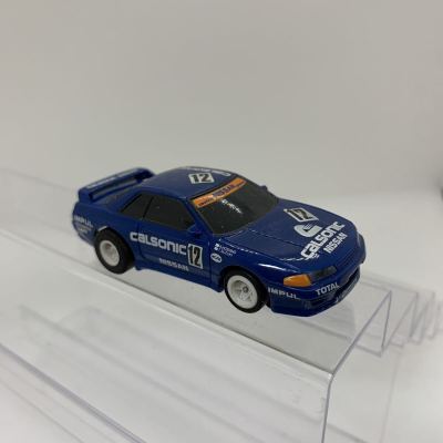 ライト点灯 BLUE NISSAN SKYLINE CALSONIC #12 HO スロットカー 電池での動作確認済 R32 GT-R スカイライン カルソニック 1円〜