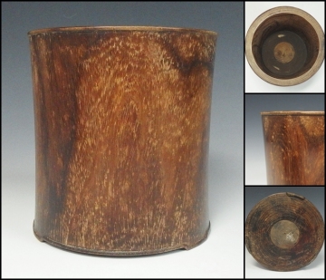 【251205-4】中国古玩　唐木彫筆筒　筆立　中国文房具書道具　唐物古作