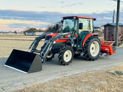 クボタトラクターKL41★41馬力★731時間★ハイスピード★エアコンキャビン★パワステ★フロントローダー付き★クボタ純正ロータリー付き 