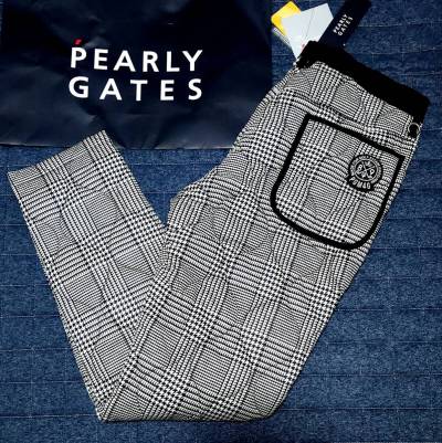 正規品　新品　PEARLY GATES　パーリーゲイツ　キルティング中綿パンツ　グレンチェック柄(千鳥格子柄)　透湿 防風 保温　ホワイト　size7