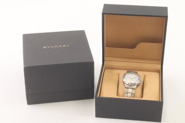 【不動品】BVLGARI ブルガリ ディアゴノ スクーバ クロノグラフ SCB38S 自動巻き 白文字盤 メンズ 腕時計 箱有 5347-HA