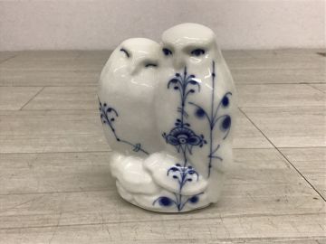 ●営NS257-60 ROYAL COPENHARGEN ロイヤルコペンハーゲン BLUE PALMETTE ブルーパルメッテ 梟 フクロウ夫婦 置物 /t
