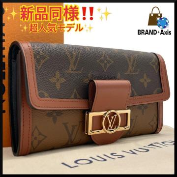 ★【新品同様/IC搭載】ルイヴィトン Louis Vuitton 長財布 ポルトフォイユ・サラ ドーフィーヌ モノグラム・リバース M46645 レディース★