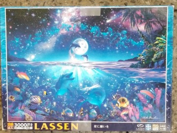 ジグソーパズル　LASSEN 星に願いを 光るジグソーパズル エポック社 パズル ラッセン3000ピース　73&times;102cm　究極のパズル達人 
