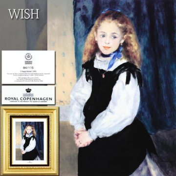 【真作】【WISH】ルノワール Pierre Auguste Renoir「ルグラン嬢の肖像」陶板画 約6号 ロイヤルコペンハーゲン ◆少女・人気作 #25113160