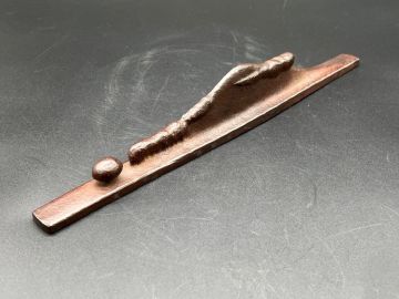 銅製文鎮 33.5&times;3.1&times;5㎝ 1063g 書道 書道具 書道用具 筆架 金属製文鎮 (20460)