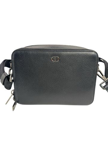 【ほぼ未使用品 】Dior ディオール レザー ショルダーバッグ クロスボディバッグ レザー クリスチャンディオール ブラック 黒 本物保証