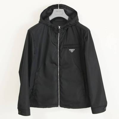 美品 ●定価約37万円● PRADA プラダ Re-Nylon ナイロンパーカー ブルゾンジャケット 48 ブラック 国内正規品 証明付き SGB685 1WQ8