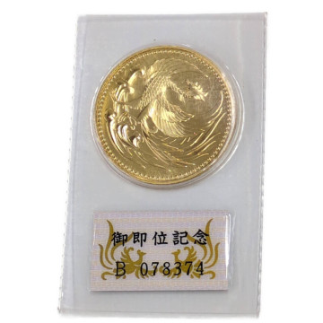 1円■Japan Mint 日本 造幣局 平成天皇御即位記念金貨 10万円 金貨・金貨幣・メダル/K24コイン-30g/イエローゴールド/翌日配送可■597414
