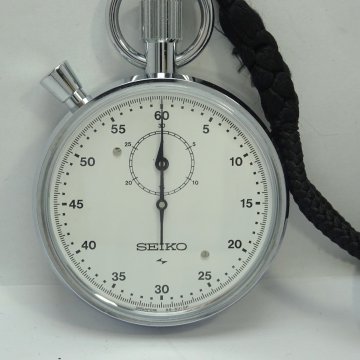 1円開始◆稼働◆ セイコー 88-5061 ストップウォッチ ホワイト 手巻き メンズ ストップウォッチ AD32006