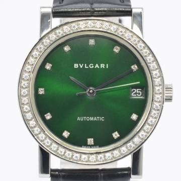 １円～稼働品172-1209317H　BVLGARIブルガリ　ブルガリブルガリ　BB30SLAUTO　SS/革　AT/自動巻　デイト　メンズ腕時計