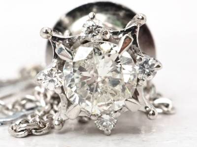 【8712D】Pt900 天然ダイヤモンド 0.91ct/4.8g ネクタイピン