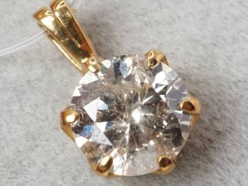 【8852P】K24純金 天然ダイヤモンド 大粒 1.00ct/0.8g ペンダントトップ
