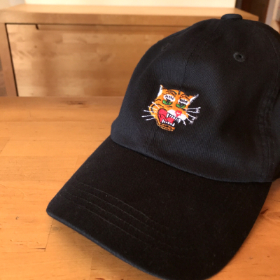 Onitsuka Tiger トラ 刺繍 キャップ 黒 ブラック 虎 帽子 オニツカタイガー 