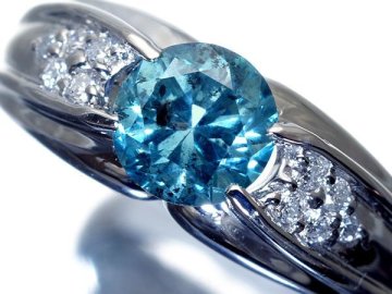 1円～【ジュエリー極】超希少！超大粒良質天然１粒ブルーダイヤモンド1.04ct＆ダイヤ0.09ct 高級Pt900リング k1143rr【送料無料】