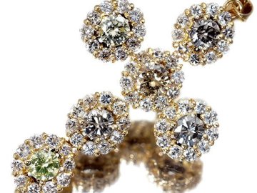 1円～【ジュエリー極】極上品！ギラギラクロス！天然ダイヤモンド5.00ct 超高級K18YGペンダントヘッド a3019ivg【送料無料】