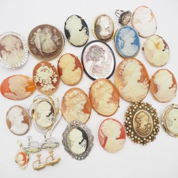 CBM1204 1円 カメオ アクセサリー 大量セット ペンダントトップ イヤリング ブローチ 指輪 等 まとめて