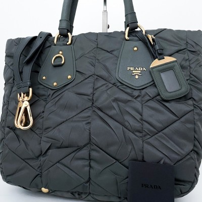 1円■未使用級■最高級ライン■超希少デザイン■型崩れ無し■PRADA プラダ 2way キルティング トートバッグ ビジネス A4 メンズ レディース