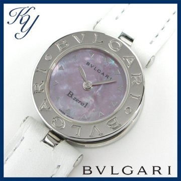 1円～ 3ヶ月保証付き 磨き済み 美品 本物 定番 人気 BVLGARI ブルガリ ビーゼロワン BZ22S シェル 革ベルト レディース 時計