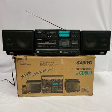 希少 SANYO CDラジカセ PH-WCD800 ラジカセ カセットデッキ オーディオ機器 サンヨー 当時物 昭和レトロ ラジオ カセットテープ 元箱付き