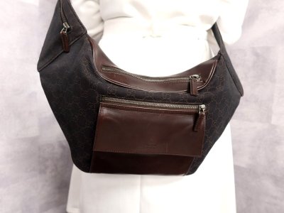 ●超美品●GUCCI グッチ●メンズ●GGデニム カーフ レザー 本革●ショルダー バッグ●ブラウン 黒●イタリア製●斜め掛け●かばん●Js62984