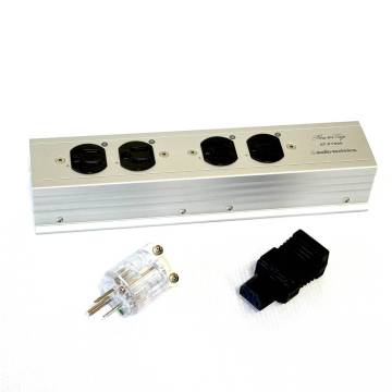 1円スタートオーディオテクニカaudio-technica オーディオ用電源タップ AT-PT900＋明工社医用接地プラグ＋フルテック電源インレットプラグ