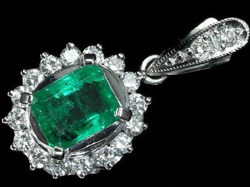 OL17428T【1円～】新品【RK宝石】《Emerald》極上エメラルド 0.74ct 極上ダイヤモンド Pt900 高級ペンダントヘッド ネックレス ダイヤ