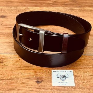 茶 牛革 イタリアンレザー ベルト フリーサイズ　カジュアル　メンズ ベルト ビジネス 紳士 スーツ 新品 1円 一円