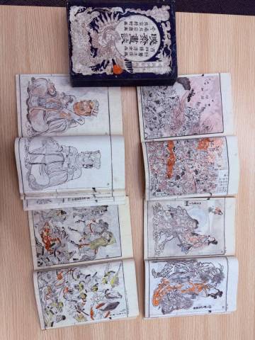 A-01111G 河鍋暁斎◆妖怪画 明治２０年 木版和本 「暁斎画談」内篇外篇 全４冊揃い 極美品◆怪異 幽霊 異形人 化物 解剖図 浮世絵 葛飾北斎