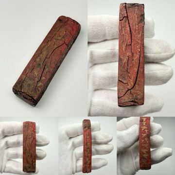 CBXL- 中国古美術 時代に 墨 唐墨 赤墨 文房具 書道具 文房四宝 唐物 中国古玩 骨董品 傷あり