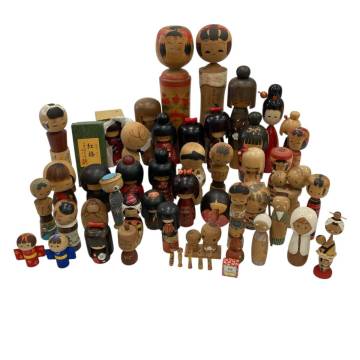 △ こけし 50点 まとめ商品 伝統工芸 郷土玩具 置物 昭和レトロ コレクション 木製人形 日本人形 工芸品 16.42kg