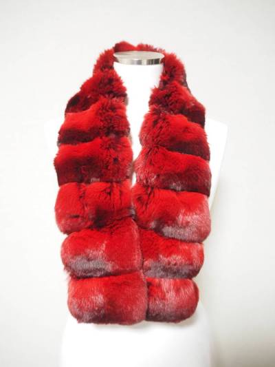 ■チンチラ■マフラー■11cmｘ94cm■両面使い■