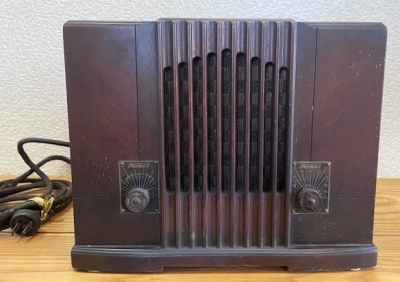 古いラジオ アンティークレトロ ヘルメス 真空管ラジオ HELMES 木製 古道具 古民具 ジャンク 動作未確認 現状品