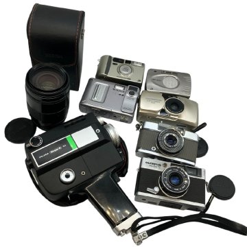 ◆ カメラ7点 レンズ１点 富士フイルム singre 8 / オリンパス 35 ED / ミノルタ VECTIS 300 / シグマ 動作未確認 ジャンク品 ai KBD