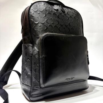 希少●コーチ COACH QBBK GRAHAM BACKPACK シグネチャー エンボス メンズ リュック・バックパック ブラック 黒 F50719 大容量 A4 