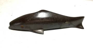 真鍮製 文鎮 魚 永寿作 ペーパーウエイト 置物 金属工芸 書道具 ※中古品