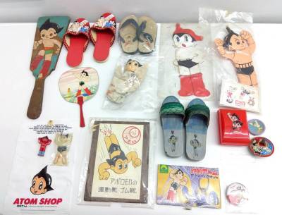 コレクション祭 鉄腕アトム雑貨おまとめ　鉄人28号他 フィギュア スリッパ サンダル ビデオテープ シール 手塚治虫 昭和レトロ 長期保管品 