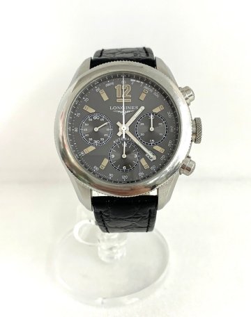 [rmm] LONGINES ロンジン グランディウス L3.635.4 腕時計 L683.2 AUTOMATIC 自動巻 裏スケ デイト クロノグラフ 現状動作品