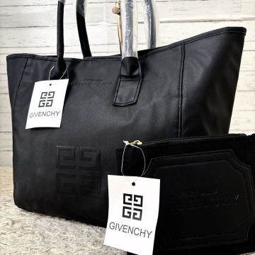 1円新品未使用 ジバンシー GIVENCHY ジバンシィ トートバッグ ビジネス ショルダー ハンド ポーチ付き ブラック 肩がけ 黒 A4PC収納 通勤