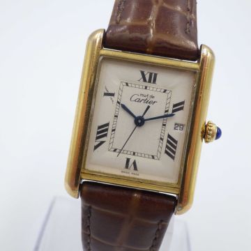 47650We【1円スタート】 Cartier カルティエ 稼動品 2413 マストタンク ヴェルメイユ メンズ 時計 クォーツ ケース25mm