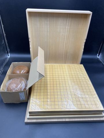 高級碁盤 木製 本榧風 囲碁盤　 卓上碁盤 脚なし
